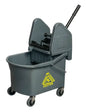 32 Qt. Grizzly Down Press Combo, Grizzly down press combo, commercial mop bucket, 32 qt mop bucket, 30L mop bucket, heavy-duty mop bucket, janitorial mop bucket, industrial cleaning equipment, high-capacity mop bucket, down press wringer, professional cleaning supplies, commercial sanitation, mop bucket with wheels, non-marking casters, Canada, USA, best mop bucket for janitorial use