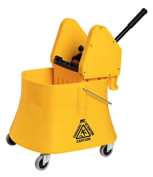 down press mop bucket, heavy-duty mop bucket, 40 qt mop bucket, 37L mop bucket, janitorial cleaning supplies, commercial mop bucket, industrial mop bucket, down press wringer bucket, non-marking mop bucket, ergonomic mop bucket, high-capacity mop bucket, cleaning equipment Canada, cleaning supplies USA, best mop bucket for commercial use