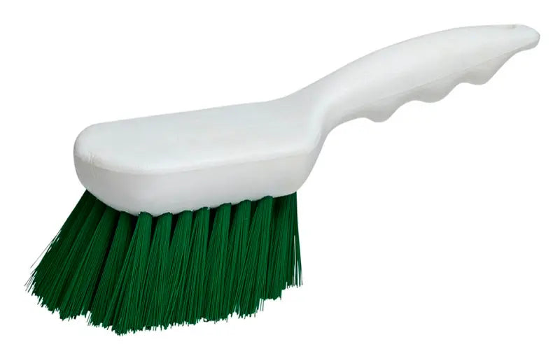 9" Short Handle Pot Brush, short handle pot brush, heavy-duty scrubbing brush, 9-inch cleaning brush, commercial pot brush, restaurant kitchen brush, grease removal brush, stiff bristle pot brush, cookware scrubbing brush, industrial cleaning brush, food service brush, non-slip grip pot brush, kitchen cleaning tools Canada, cleaning brush USA