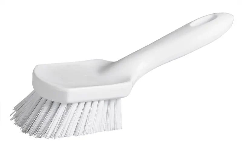 9" Short Handle Pot Brush, short handle pot brush, heavy-duty scrubbing brush, 9-inch cleaning brush, commercial pot brush, restaurant kitchen brush, grease removal brush, stiff bristle pot brush, cookware scrubbing brush, industrial cleaning brush, food service brush, non-slip grip pot brush, kitchen cleaning tools Canada, cleaning brush USA