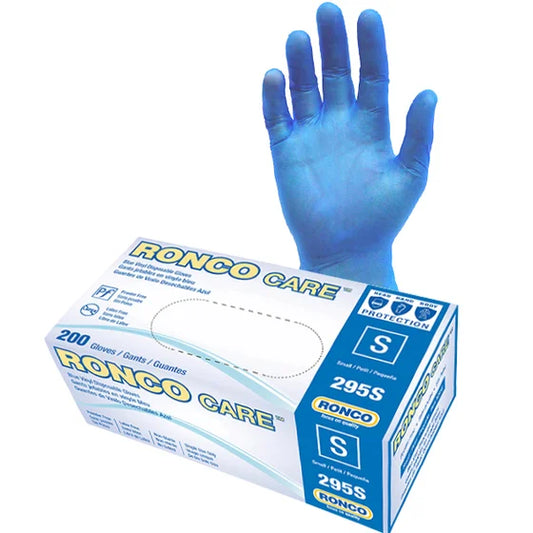 Blue Vinyl Examination Gloves, Powder-Free, 3 Mil, vinyl disposable gloves, powder-free gloves, 3 mil gloves, food-safe gloves, cleaning gloves, general-purpose gloves, latex-free gloves, protective gloves, hygiene gloves, bulk vinyl gloves