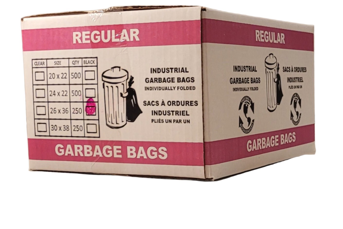 Garbage Bags- Regular Black, black garbage bags, regular trash bags, 250-count garbage bags, household waste bags, commercial trash bags, office garbage bags, leak-resistant trash bags, multipurpose garbage bags