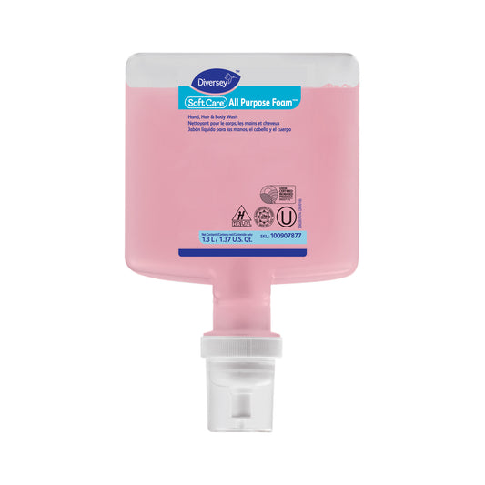 Hand Soap - Foam Diversey All Purpose, Diversey foam hand soap, all-purpose hand soap, commercial foam soap, bulk hand soap, liquid hand soap, workplace hand soap, gentle foaming soap, high-traffic soap, moisturizing hand soap, Diversey soap for dispensers