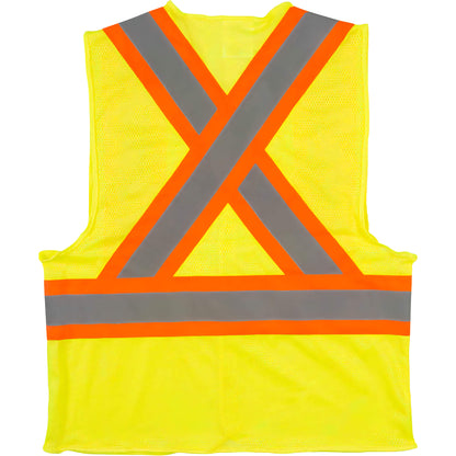 Hi_Vis_Safety_Vest_Yellow, Hi Vis Safety vest, hi-vis vest, high visibility safety vest, construction work vest, reflective work vest, industrial safety gear, warehouse safety vest, ANSI safety vest, durable work vest, workplace safety apparel, hi-vis vest Canada USA