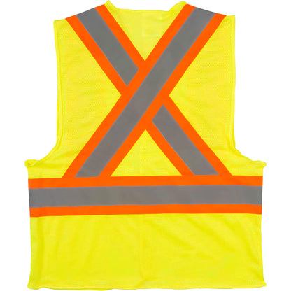 Hi_Vis_Safety_Vest_Yellow, Hi Vis Safety vest, hi-vis vest, high visibility safety vest, construction work vest, reflective work vest, industrial safety gear, warehouse safety vest, ANSI safety vest, durable work vest, workplace safety apparel, hi-vis vest Canada USA