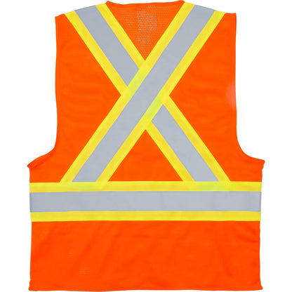 Hi Vis Safety vest orange, Hi Vis Safety vest, hi-vis vest, high visibility safety vest, construction work vest, reflective work vest, industrial safety gear, warehouse safety vest, ANSI safety vest, durable work vest, workplace safety apparel, hi-vis vest Canada USA
