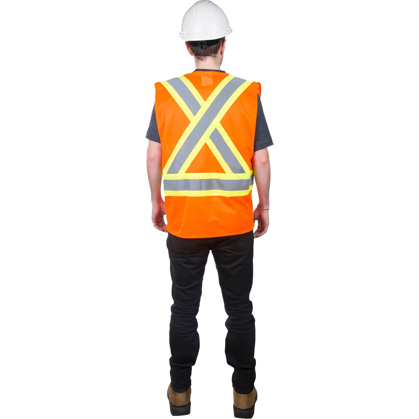 Hi Vis Safety vest orange, Hi Vis Safety vest, hi-vis vest, high visibility safety vest, construction work vest, reflective work vest, industrial safety gear, warehouse safety vest, ANSI safety vest, durable work vest, workplace safety apparel, hi-vis vest Canada USA