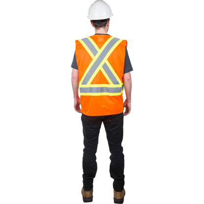 Hi Vis Safety vest orange, Hi Vis Safety vest, hi-vis vest, high visibility safety vest, construction work vest, reflective work vest, industrial safety gear, warehouse safety vest, ANSI safety vest, durable work vest, workplace safety apparel, hi-vis vest Canada USA