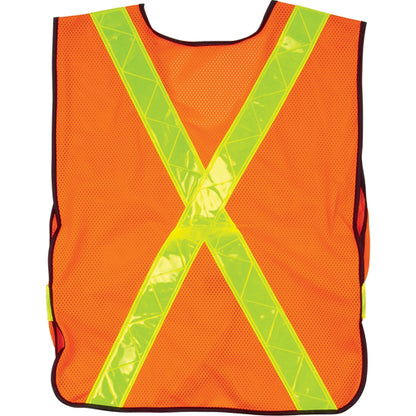 Safety Vests Orange, high visibility safety vest, orange polyester vest, industrial work vest, construction safety vest, warehouse safety gear, reflective workwear, traffic control vest, safety apparel Canada USA, ANSI compliant safety vest, durable work vest