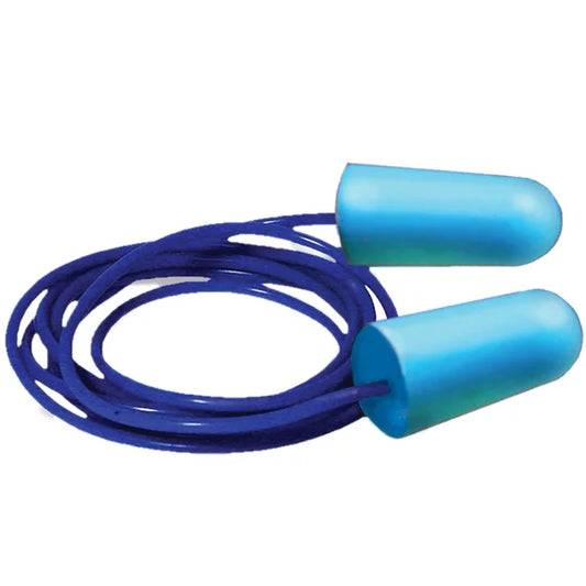 Single Use Metal Detectable Earplugs, Corded Pack 100 Pairs, metal detectable earplugs, corded earplugs, disposable earplugs, NRR-rated earplugs, food industry earplugs, industrial earplugs, hearing protection