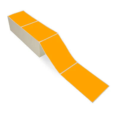 Thermal Transfer FanFold Labels 4" X 6" - Orange Ribbon Required, thermal transfer fanfold labels, 4x6 thermal labels, shipping labels thermal transfer, barcode labels 4x6, warehouse labels Canada, logistics labels USA, smudge-proof thermal labels, Zebra printer labels, bulk fanfold shipping labels, high-quality barcode labels, direct thermal vs thermal transfer labels, shipping label printing, e-commerce packaging labels