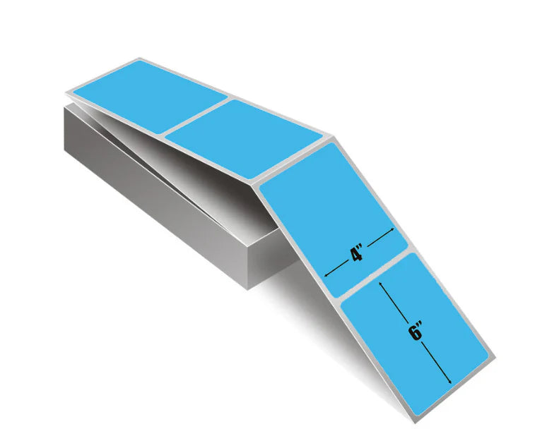 Thermal Transfer FanFold Labels 4" X 6" - Blue Ribbon Required, thermal transfer fanfold labels, 4x6 thermal labels, shipping labels thermal transfer, barcode labels 4x6, warehouse labels Canada, logistics labels USA, smudge-proof thermal labels, Zebra printer labels, bulk fanfold shipping labels, high-quality barcode labels, direct thermal vs thermal transfer labels, shipping label printing, e-commerce packaging labels