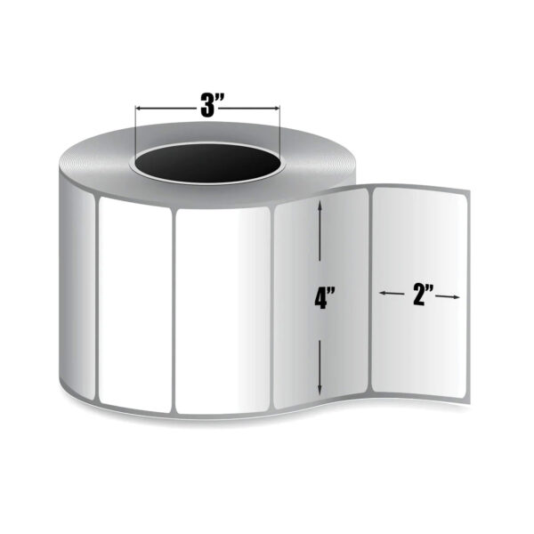 Direct Thermal Labels 4" x 2" - 3" Core - 8" Outer Dia (2,875 Labels/Roll) | High-Quality Shipping & Barcode Labels