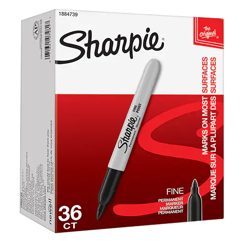 Permanent Marker, Fine, Black – Durable for Industrial & Office Use