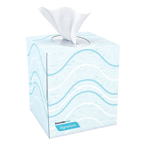 Facial Tissue – Cascades PRO Signature Cube Box, 2-Ply, White, 90 Sheets/Box, 36 Boxes/Pack