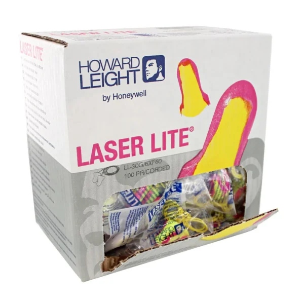 Disposable Ear Plug - Honeywell Laser Lite Corded Foam Earplugs, 100 Pair Pack - Image 3
