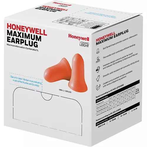 Howard Leight MXM-1 Uncorded NR33 Foam Earplugs Box, 200 Pair - Image 2